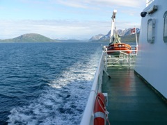 Norvège : sur le ferry  d'Arnoya